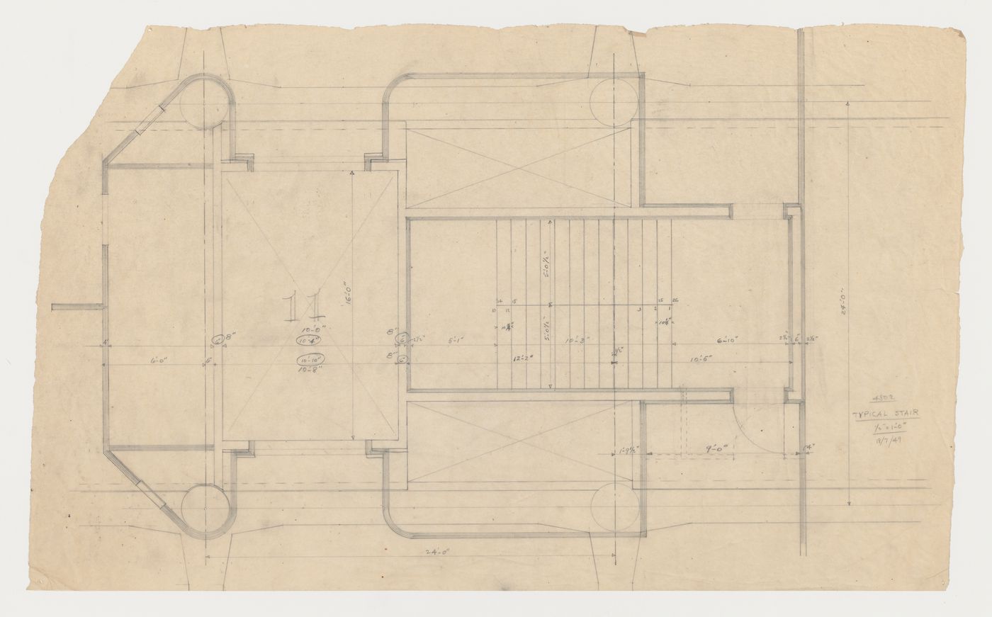 Plan d'un escalier typique, Imprimerie Nationale du Canada, Hull, Québec, Canada