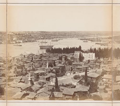Section of a panorama of Constantinople (now Istanbul, Turkey) from the Galata Tower