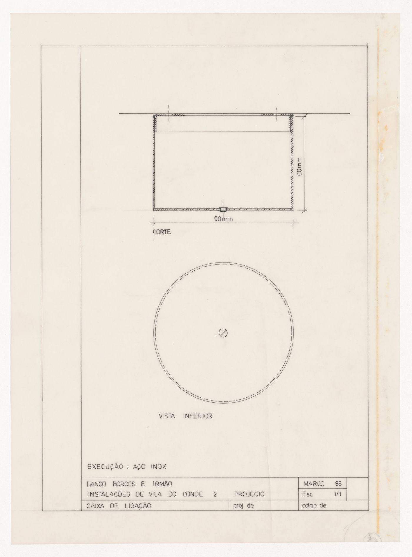 Details of a junction box for Banco Borges & Irmão II [Borges & Irmão bank II], Vila do Conde, Portugal