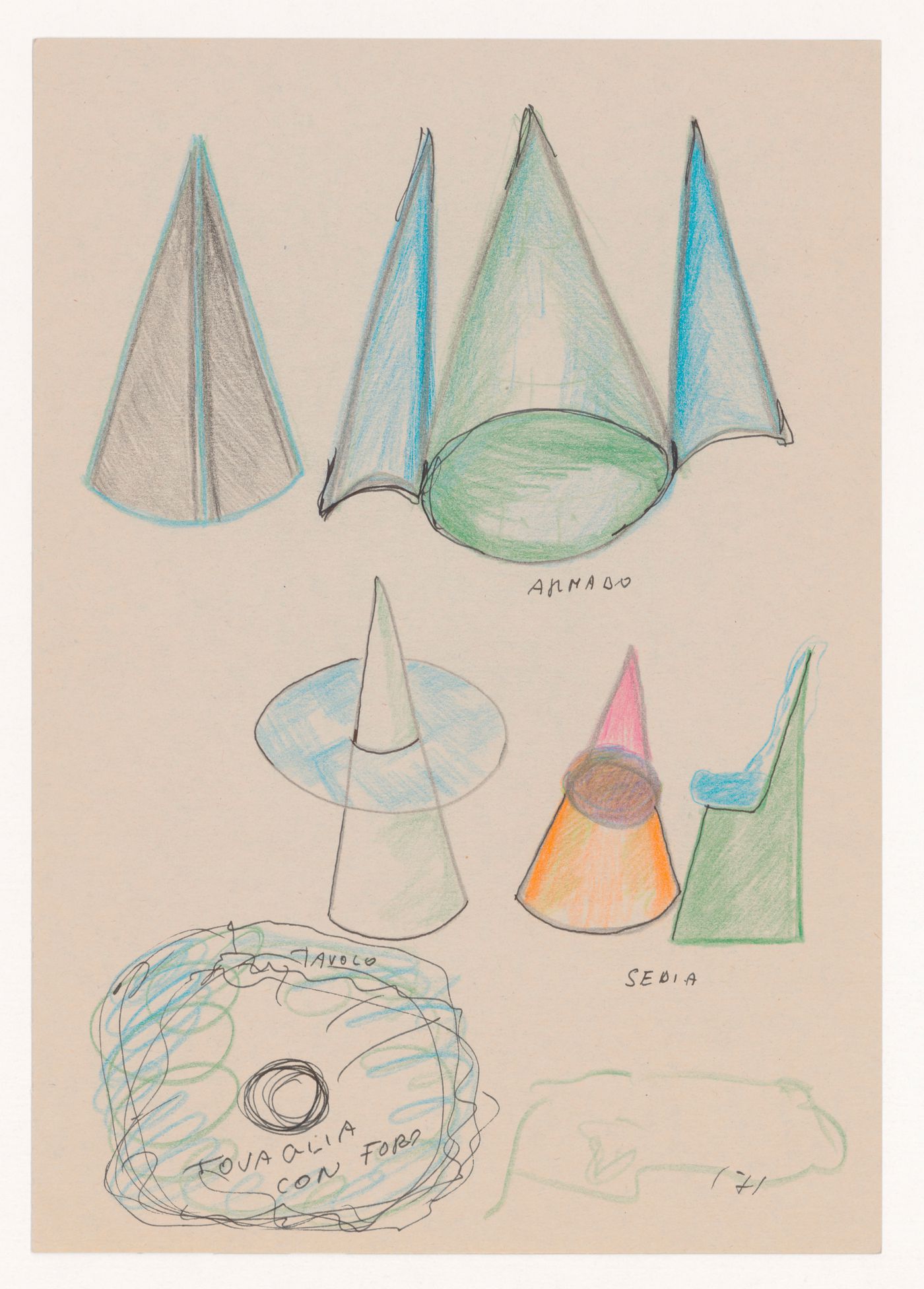 Sketches for Cone table project