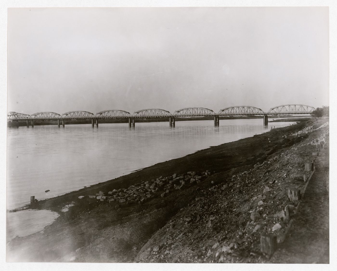 Landscape view of the Blue Nile Road and Railway Bridge, Khartoum, Sudan