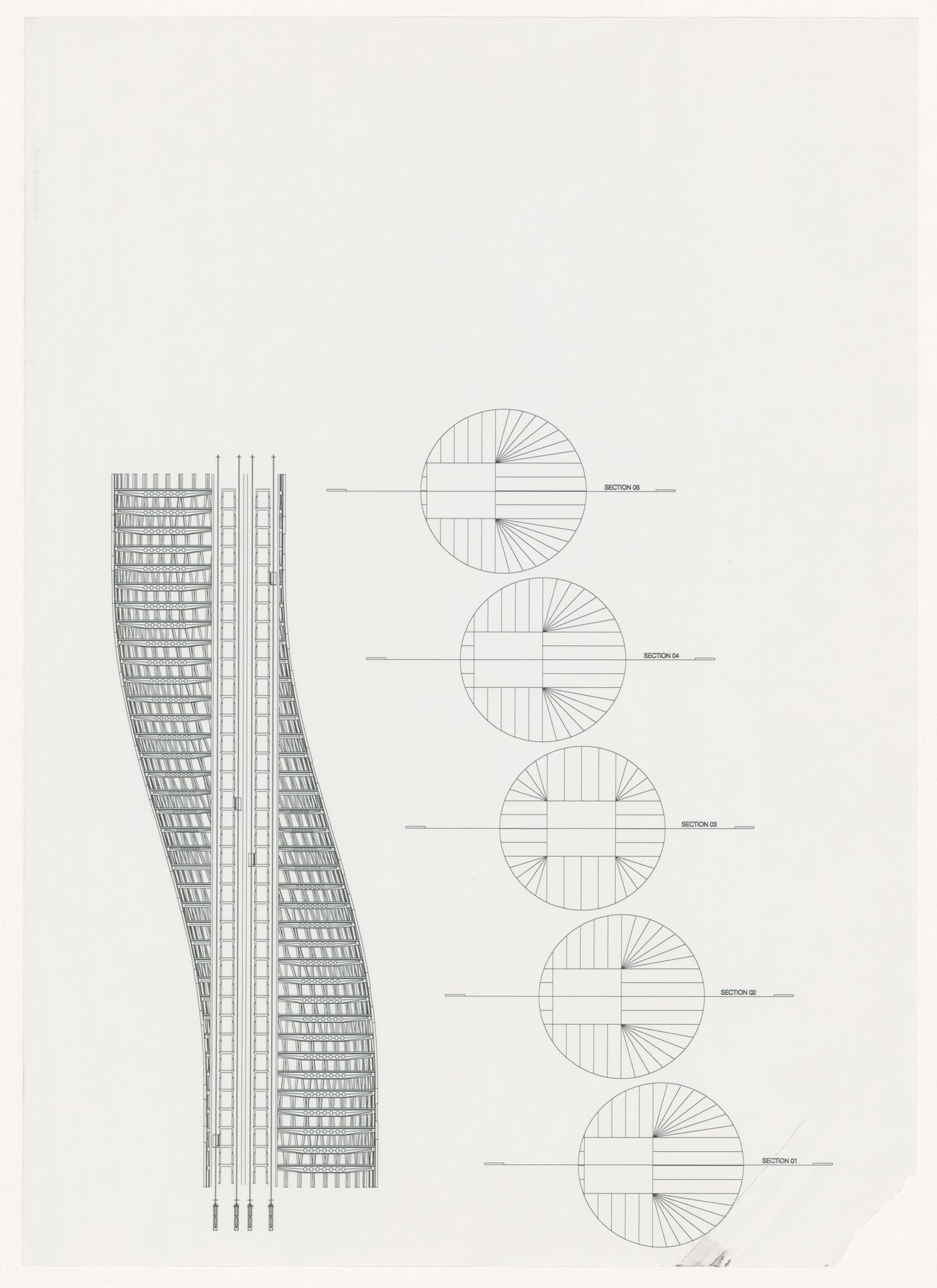 Sections and elevation for World Trade Center, Ground Zero, New York City, New York