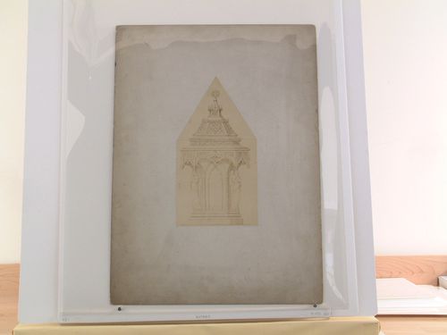 Photograph of a drawing of eccelesiastic structure