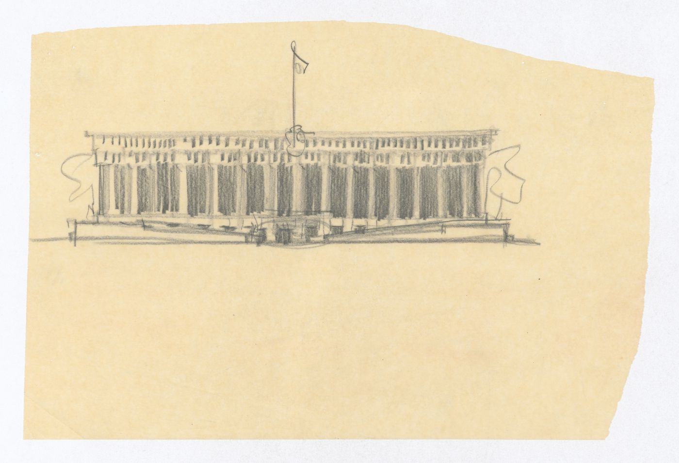 Sketch elevation, United States Chancellery Building, London, England