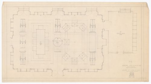 Plan de l'agencement du mobilier de la salle de repos pour Cour suprême du Canada, Ottawa, Ontario