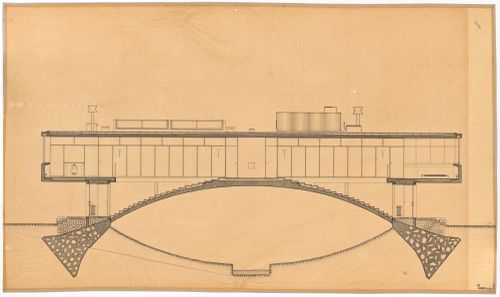 Section drawing for Casa sobre el arroyo, Mar del Plata, Argentina