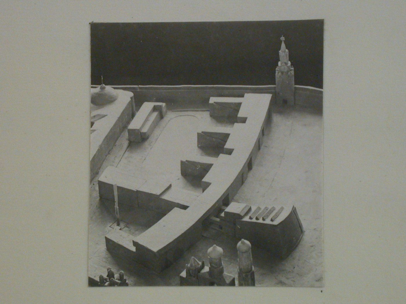 Photograph of a model for a school for All-Union Central Executive Committee (VTsIK) within the Kremlin walls, Moscow