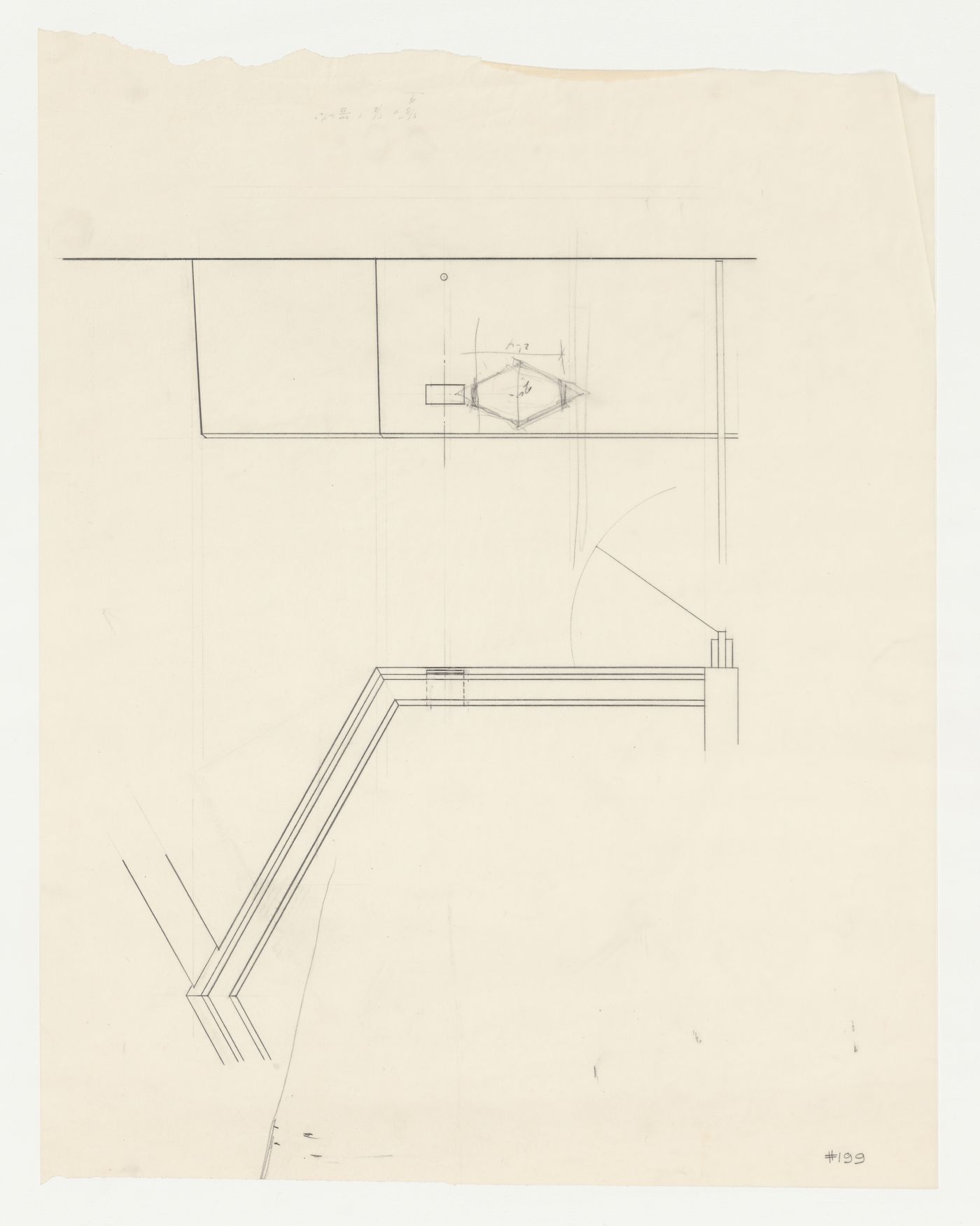 Wayfarers' Chapel, Palos Verdes, California [?]: Elevation and plan, possibly for a moulding