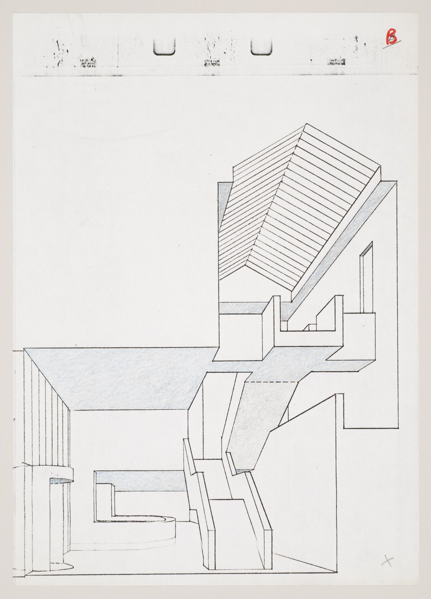 Clore Gallery, London, England: sectional perspective