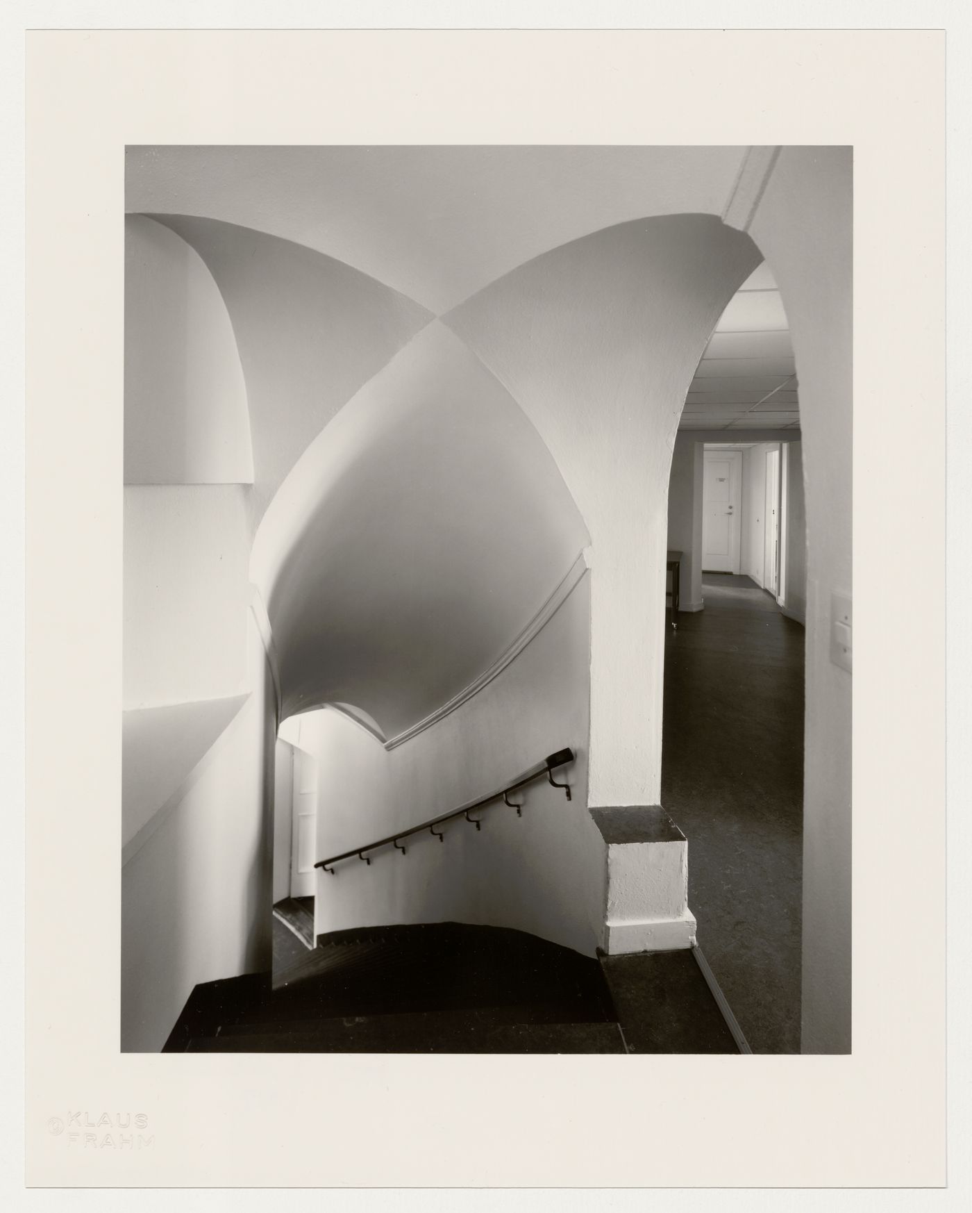 Interior view of a stairs off the entrance hall of Lister County Courthouse, Sölvesborg, Sweden