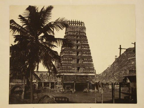 View of a gopura, Mysore [?], Mysore (now Karnataka), India