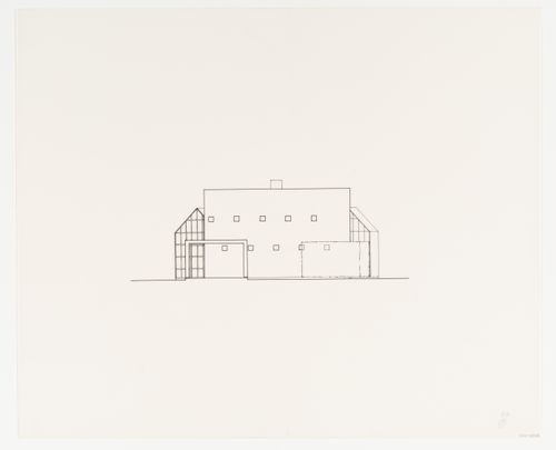 Elevation of the front facade for the Nofamily House