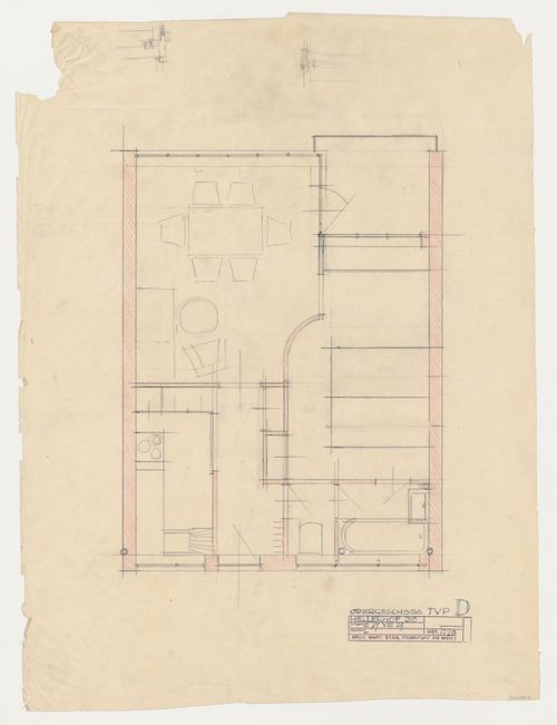 First floor plan for a type D housing unit, Hellerhof Housing Estate, Frankfurt am Main, Germany