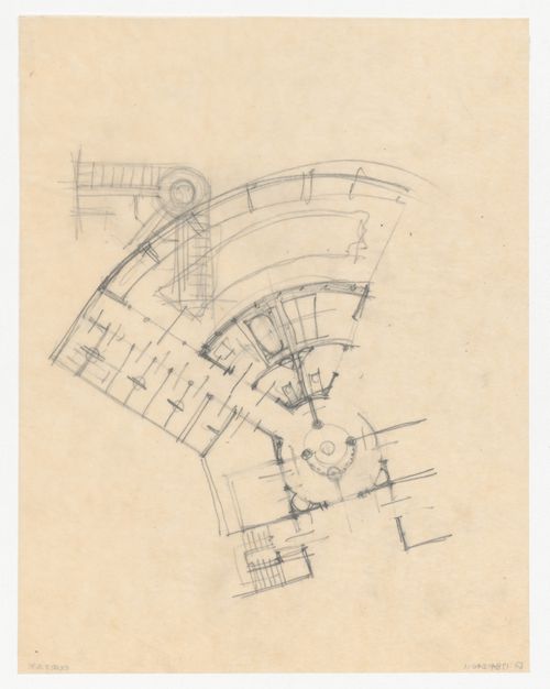 Sketch plans for a city hall for the reconstruction of the Hofplein (city centre), Rotterdam, Netherlands