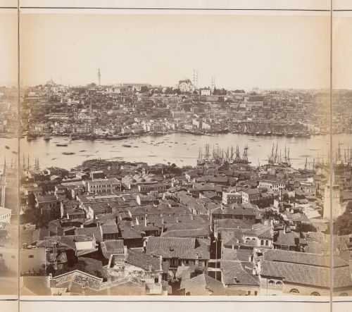 Section of a panorama of Constantinople (now Istanbul, Turkey) from the Galata Tower