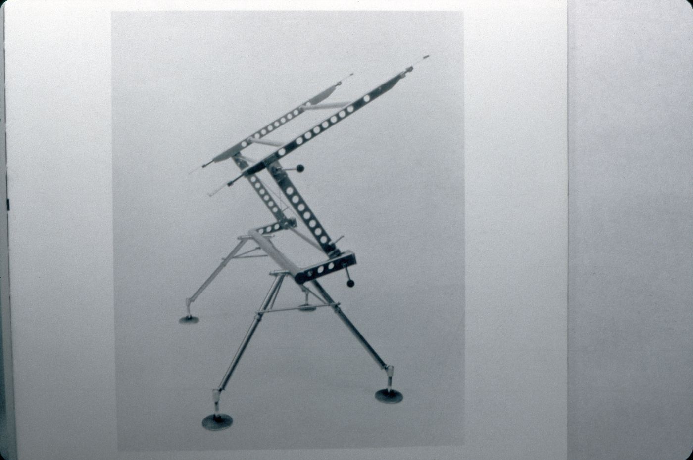 Slide of a photograph of Furniture prototype, by Norman Foster