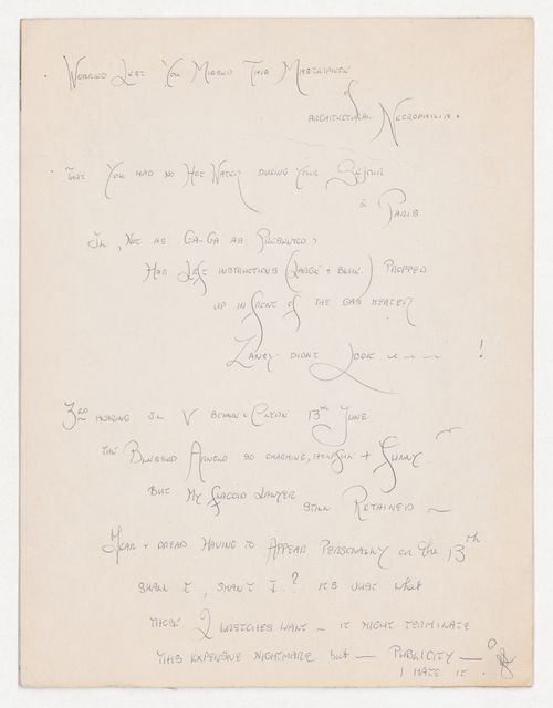 Notes with reproduction of Richard Haas painting