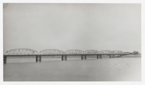 Landscape view of the Blue Nile Road and Railway Bridge, Khartoum, Sudan