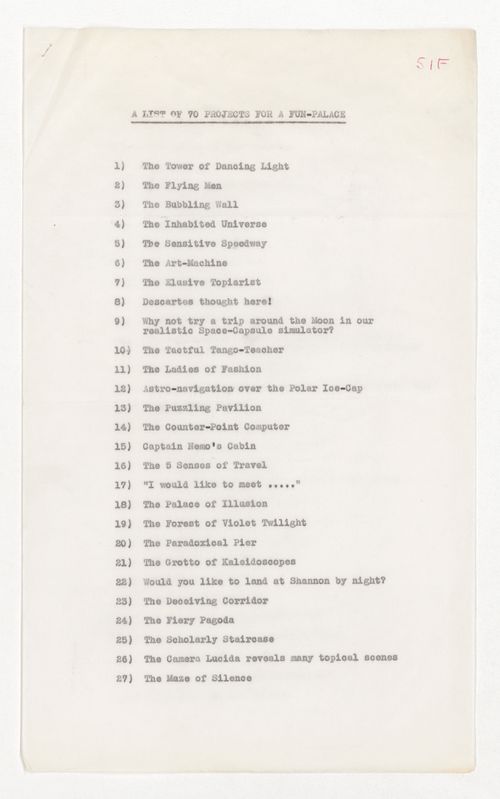 A list of 70 projects for a fun-palace