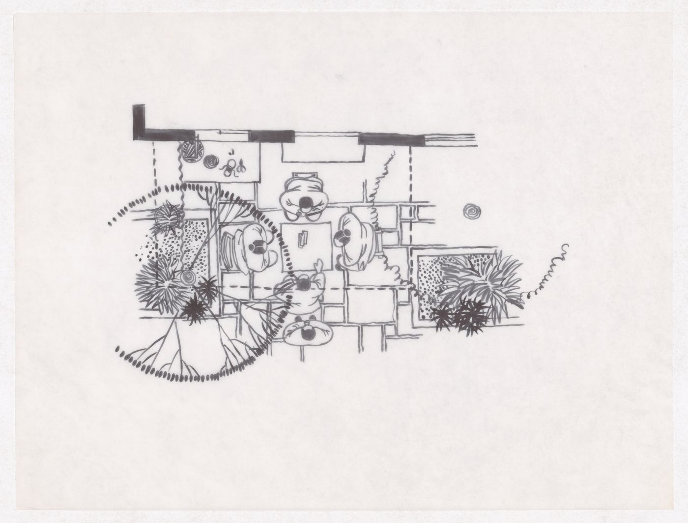 Illustration showing the traditional living patterns for the Sichuan housing project for "Housing a Billion: Urban Upgrading: Design Ideals for Rural China" publication