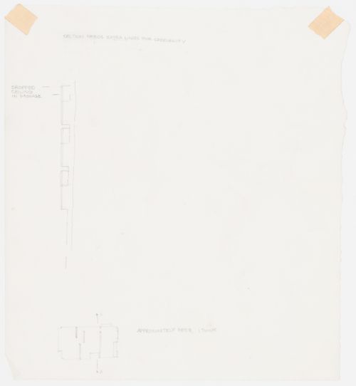 Notes and sketches related to dropped ceiling for House I (Barenholtz Pavilion), Princeton, New Jersey, United States