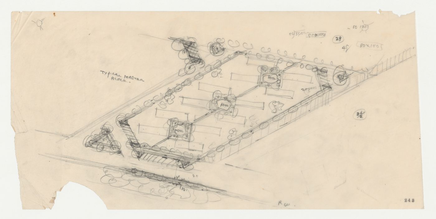 Wayfarers' Chapel, Palos Verdes, California: Partial site plan for apartment development on adjacent lot