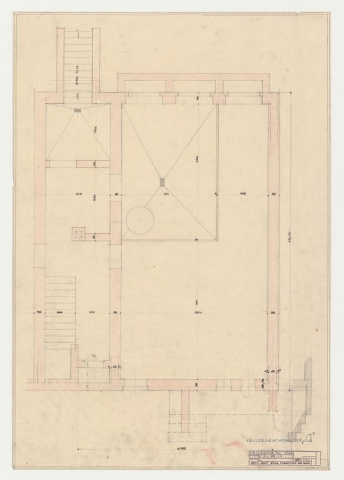 Basement plan for a type A housing unit, Hellerhof Housing Estate, Frankfurt am Main, Germany
