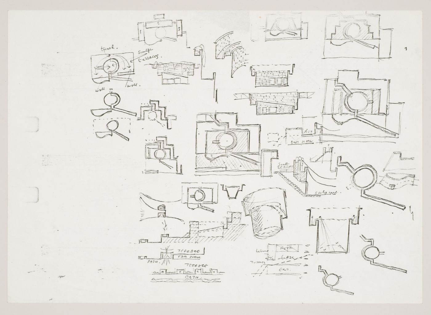 Staatsgalerie, Stuttgart, Germany: conceptual sketches