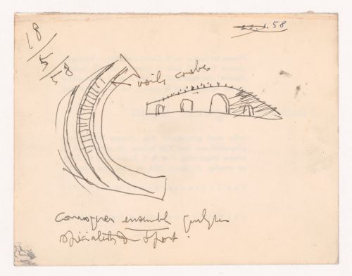 Preliminary sketch, Olympic Stadium, Baghdad