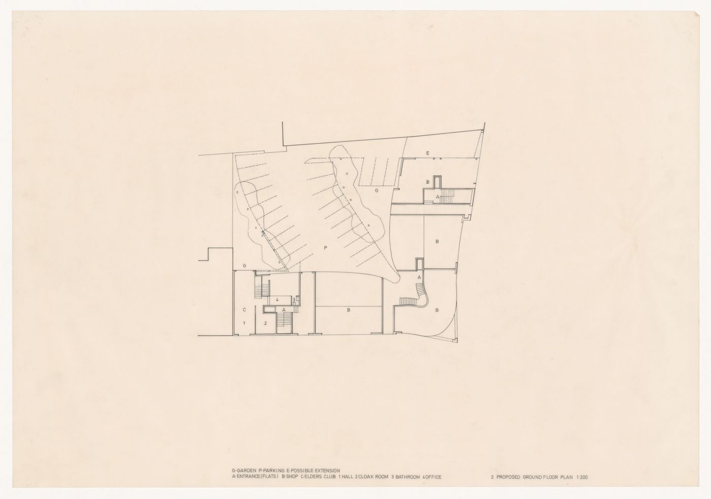 Ground floor plan for Edificio de Apartamentos Bonjour Tristesse [Bonjour Tristesse residential complex], Block 121, Berlin, Germany