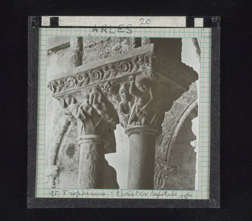 View of capitals in cloister of Saint-Trophime, Arles, France
