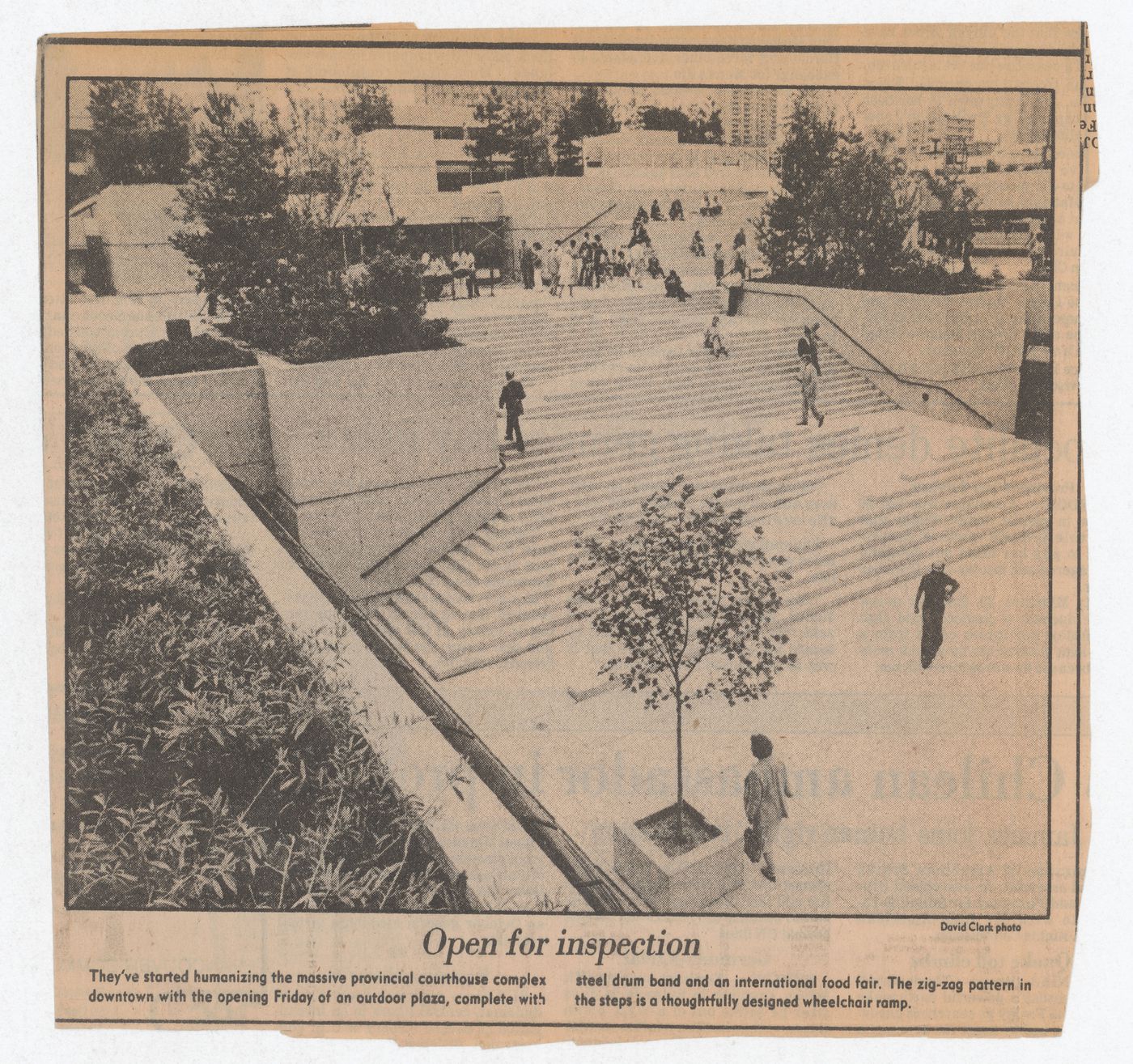 Press clipping on the opening of Robson Square outdoor plaza