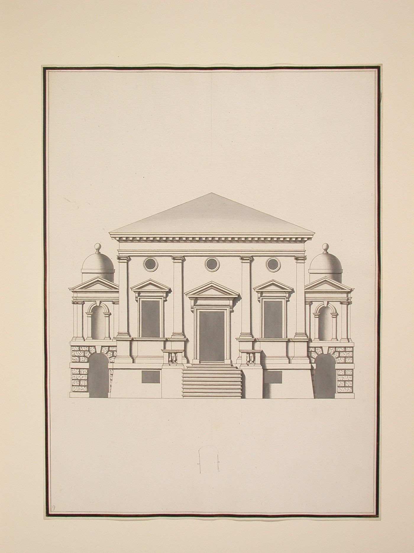 Elevation of the facade of the Palazzo Giustinian