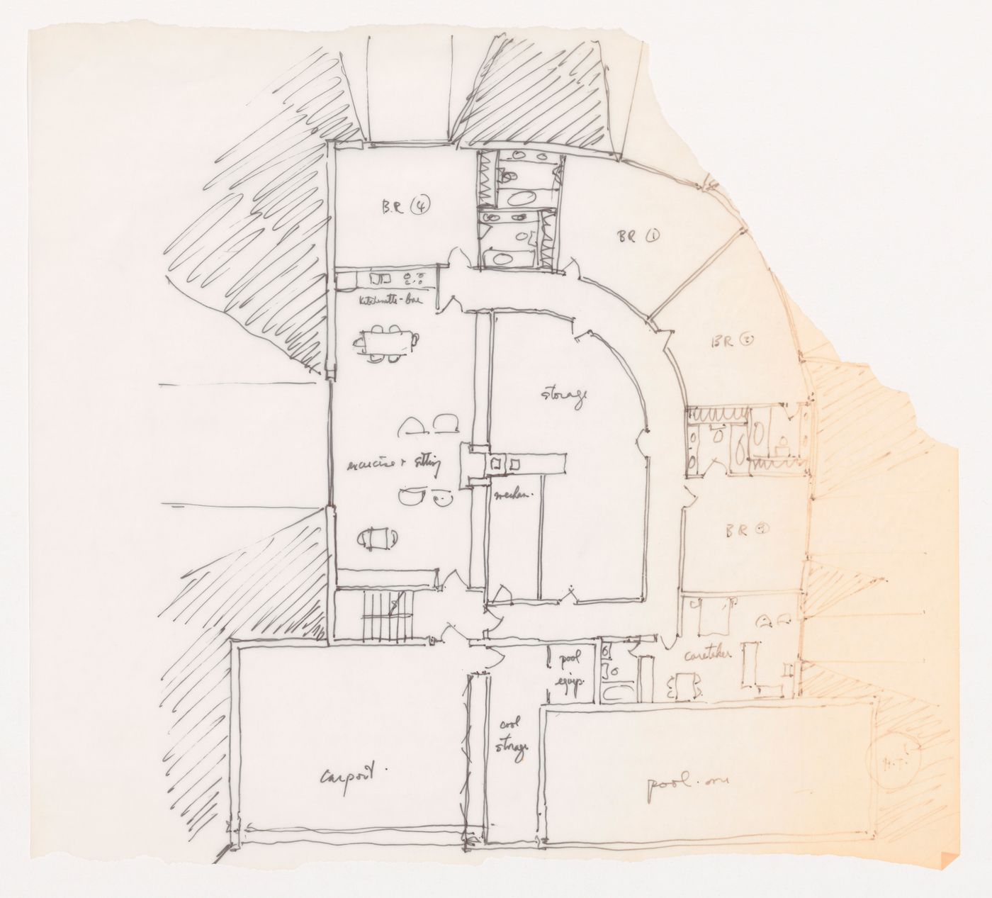 Sketch plan for Shirley MacLaine House, De Baca County, New Mexico