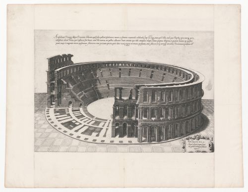 Bird's-eye cutaway perspective of the Arena, Verona