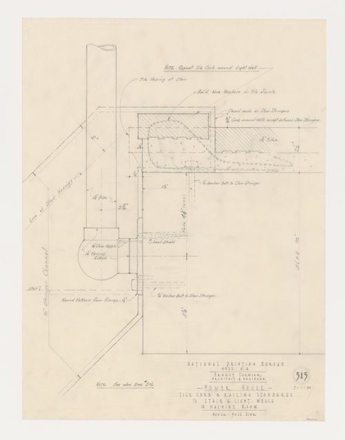 Normes pour le carrelage et les garde-corps pour les escaliers et puits de lumière dans la salle des machines, Imprimerie Nationale du Canada, Hull, Québec, Canada