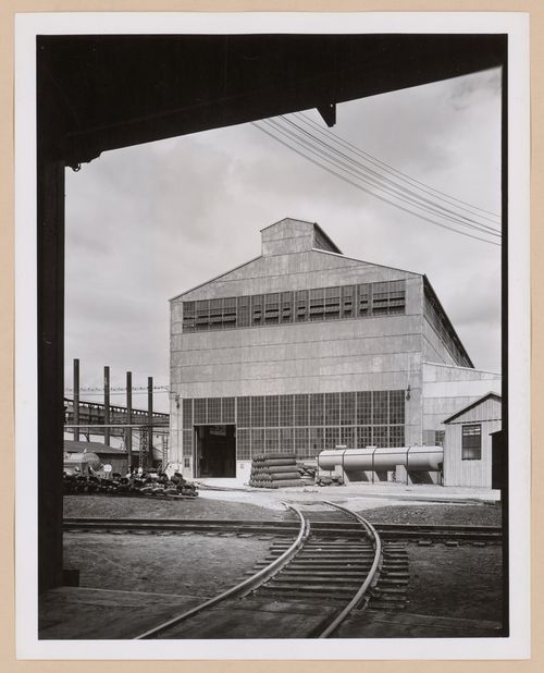 View of the south façade of the Heat Treat Area and Annealing Furnace Appentice of the Gun Shop, American Locomotive Company, Schenectady, New York