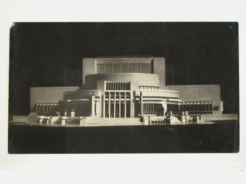 Photograph of a model for a Red Army Theater, Moscow