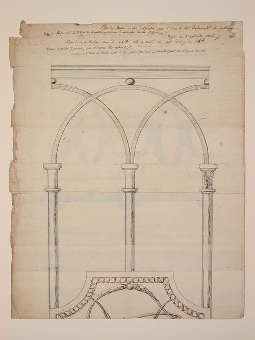 Drawings for wrought ironbalconies, Dijon