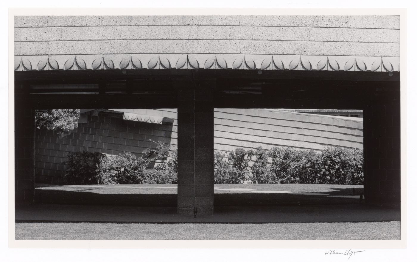 Balcony details and courtyard view, from the series The David and Gladys Wright House