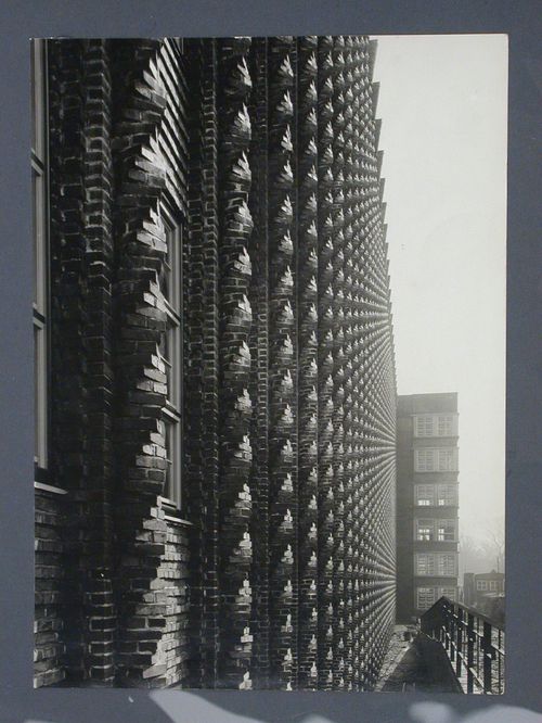 Side view of building with decorative brickwork façade, Germany