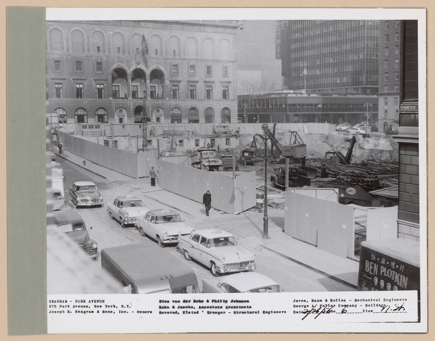 Seagram building under construction, 375 Park avenue, New York, N.Y., north-west view