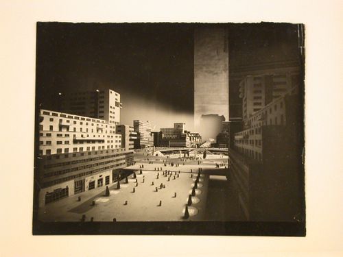 Detail of architectural model of Ventre & Aillaud's project city development