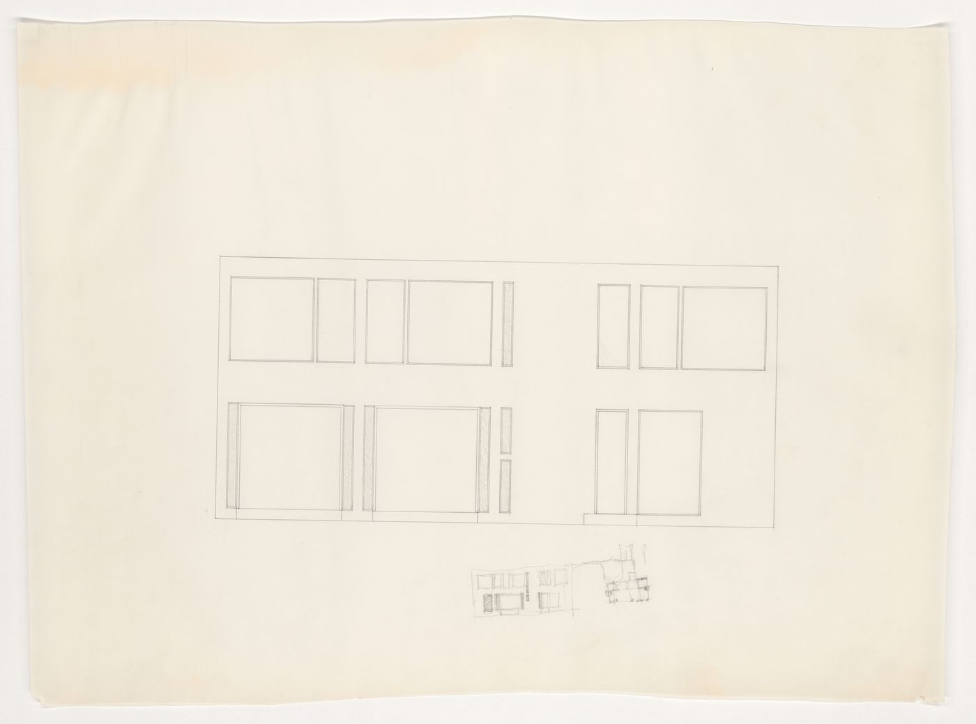 Elevation with sketch for Piano Houses