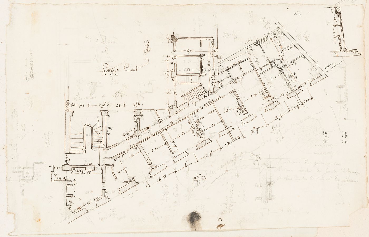 Hôtel de la Colonnade, Paris: Plan, probably for the ground floor