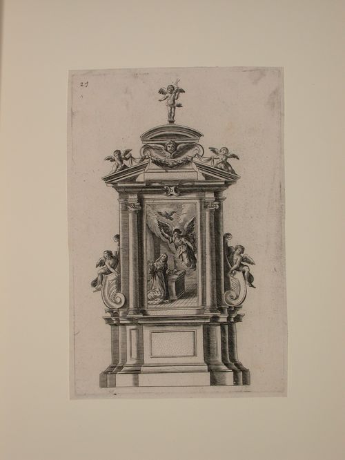Design for an altar with an altarpiece showing the Annunciation