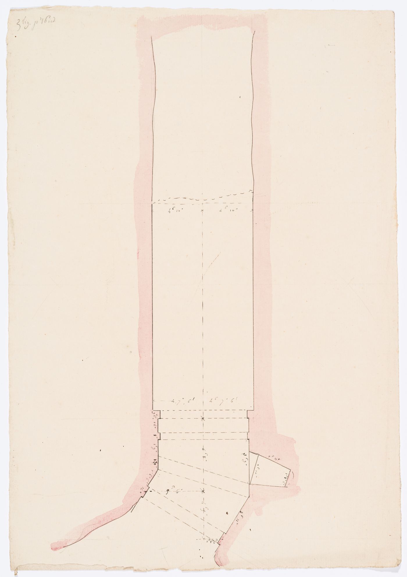 Plan, possibly for a ditch, Domaine de La Vallée