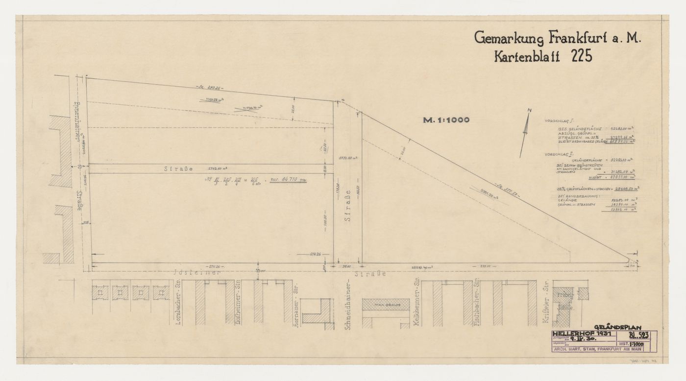 Site plan for Hellerhof Housing Estate, Frankfurt am Main, Germany