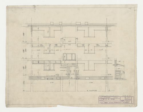 Street elevation for type BO housing units, Hellerhof Housing Estate, Frankfurt am Main, Germany