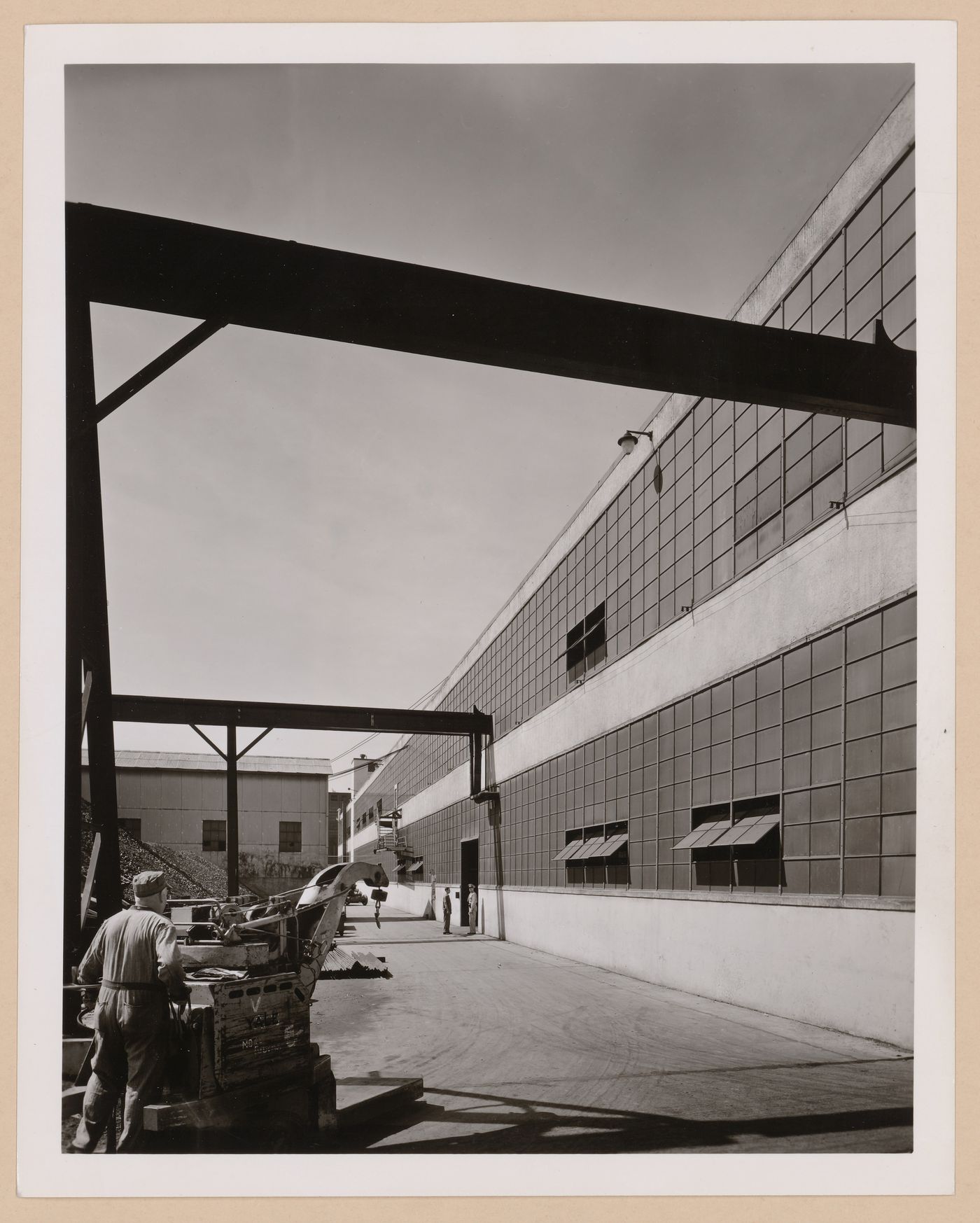 View of the rear [?] façade of the Machine Shop, American Locomotive Company Assembly Plant, Auburn, New York